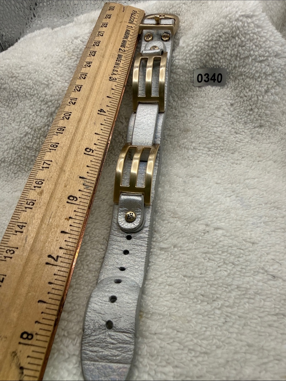 Women's Leather Bracelet with Brass Accent Hardware